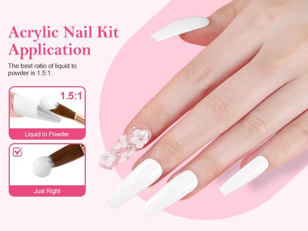 COSCELIA Acrylic Nail Kit for Beginners | Nude Acrylic Powder, UV Gel Polish & Glitter Decorations | Complete Gift for Women