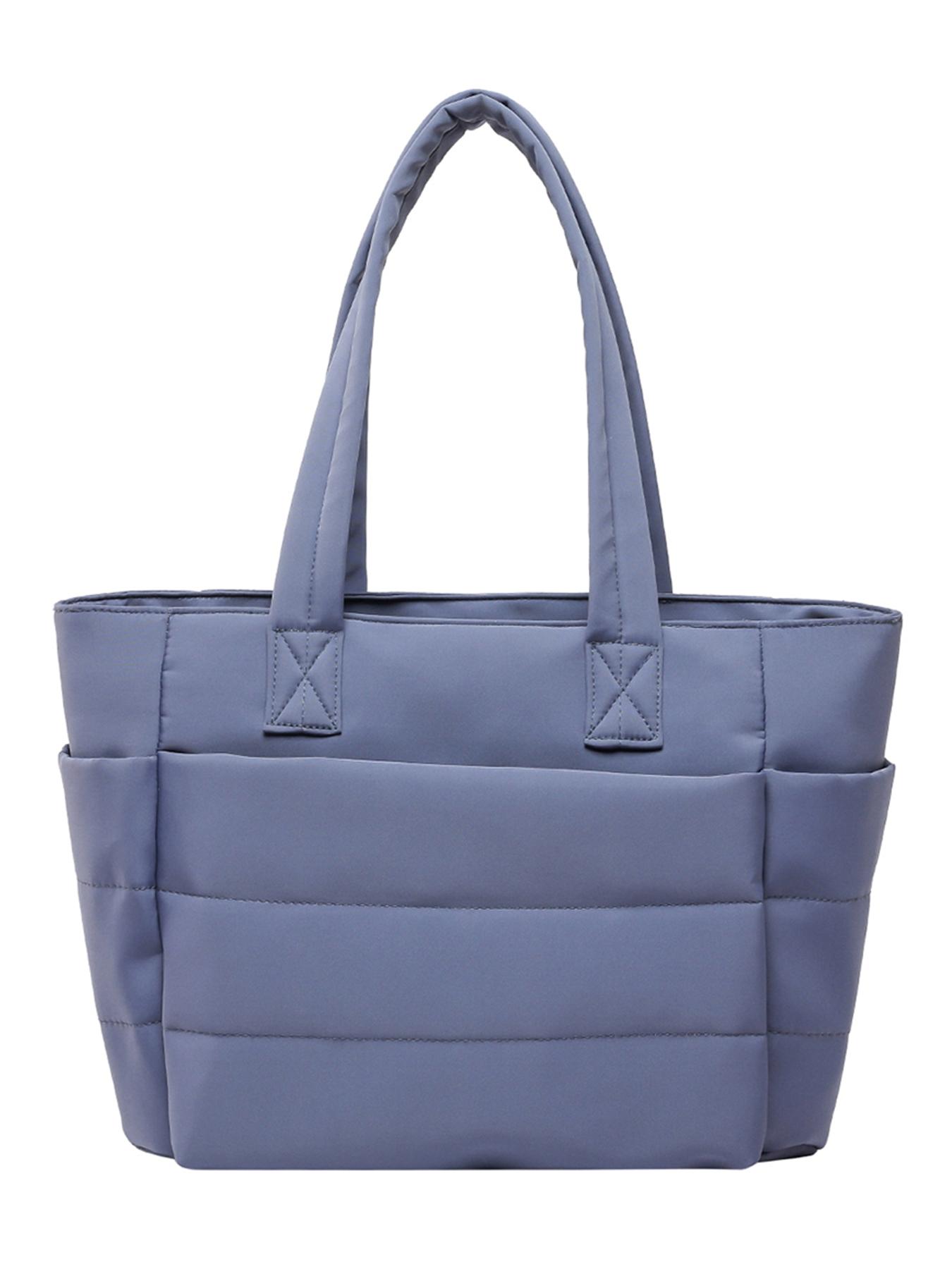 26 Valentine's Day Women's Solid Color Quilted Tote Bag, Lightweight Puffer Design Shoulder Bag for Travel & Work & Beach, Casual Trendy Versatile High-quality Daily Commuting Bag