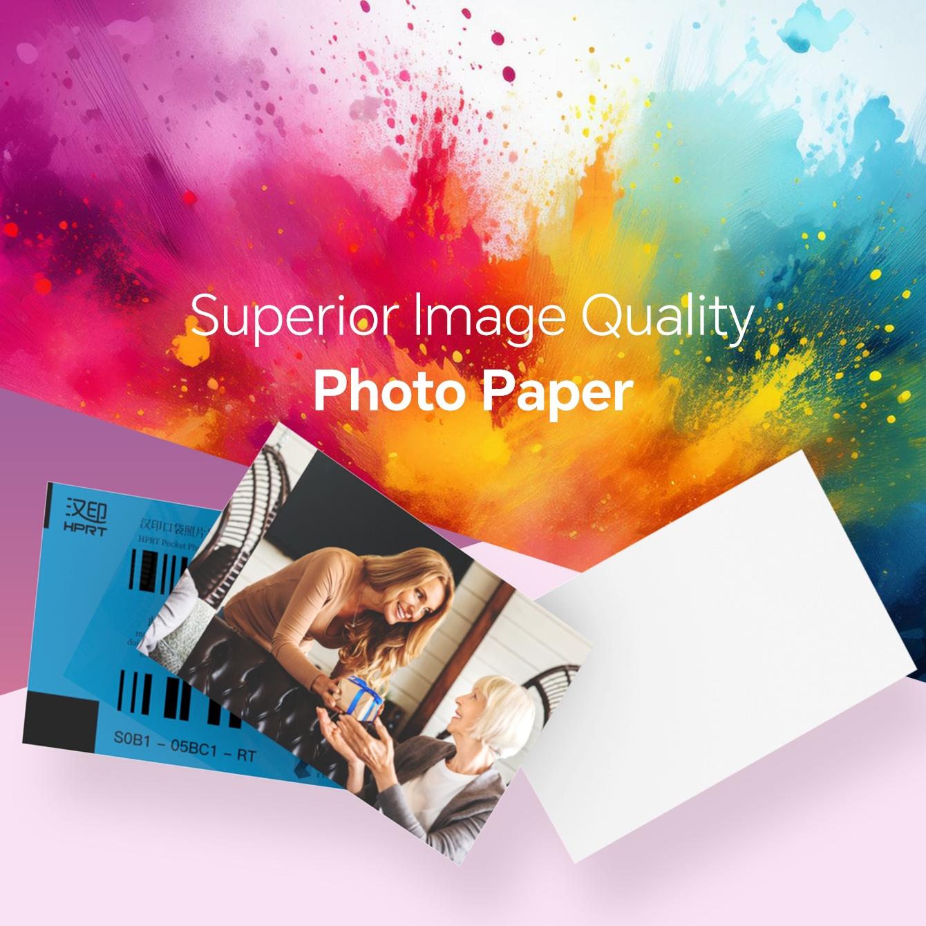 Hprt Mt53 Compatible Photo Paper Roll, Durable & High-Quality Material, Perfect for Home Office Use, Easy Tear Design