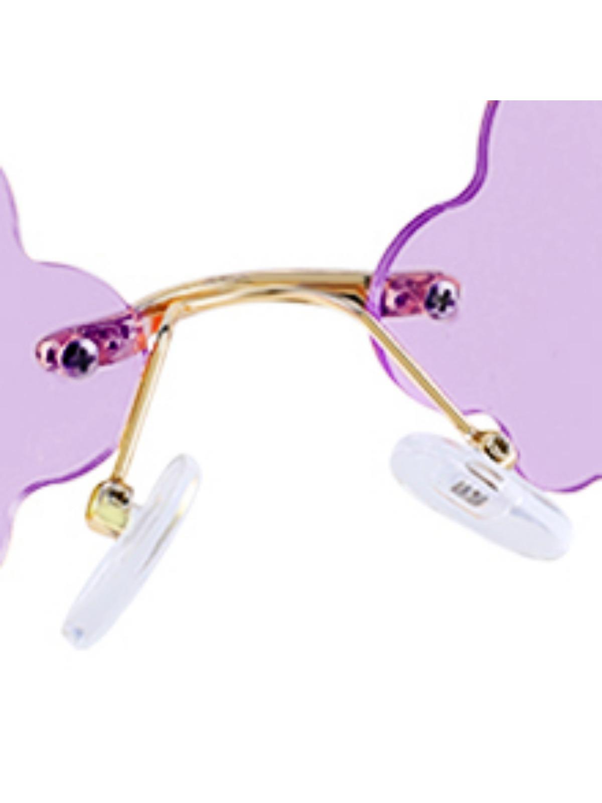 FEISEDY Retro Dripping Cloud Shaped Tassel Sunglasses Rimless Women Funny Party Disco Eyewear B2834