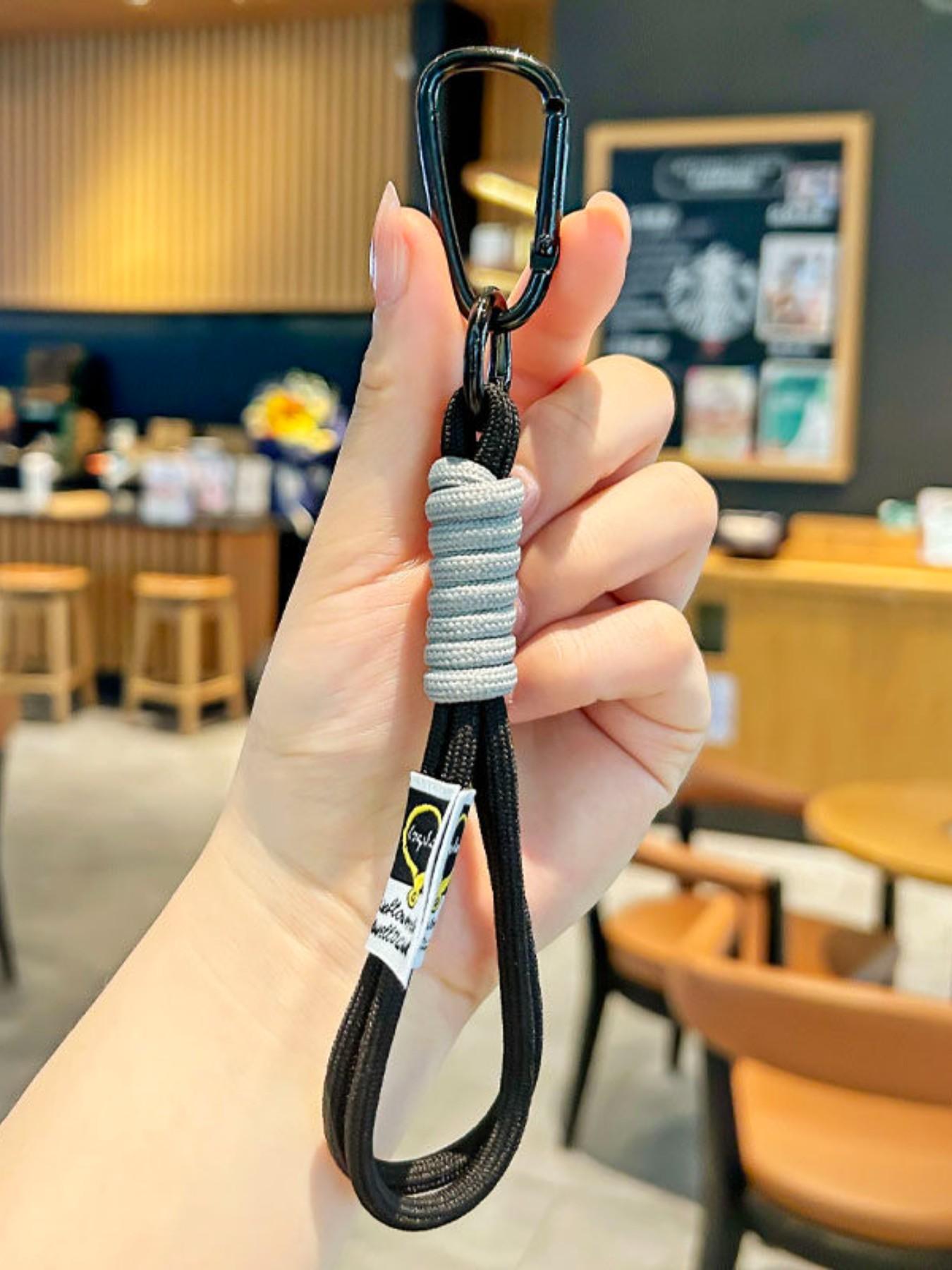 Handmade Multicolor Keychain, Backpack Decoration, Anti-Loss Keychain, Phone Accessory, Polyester Short Strap Pendant, Phone Case Keychain