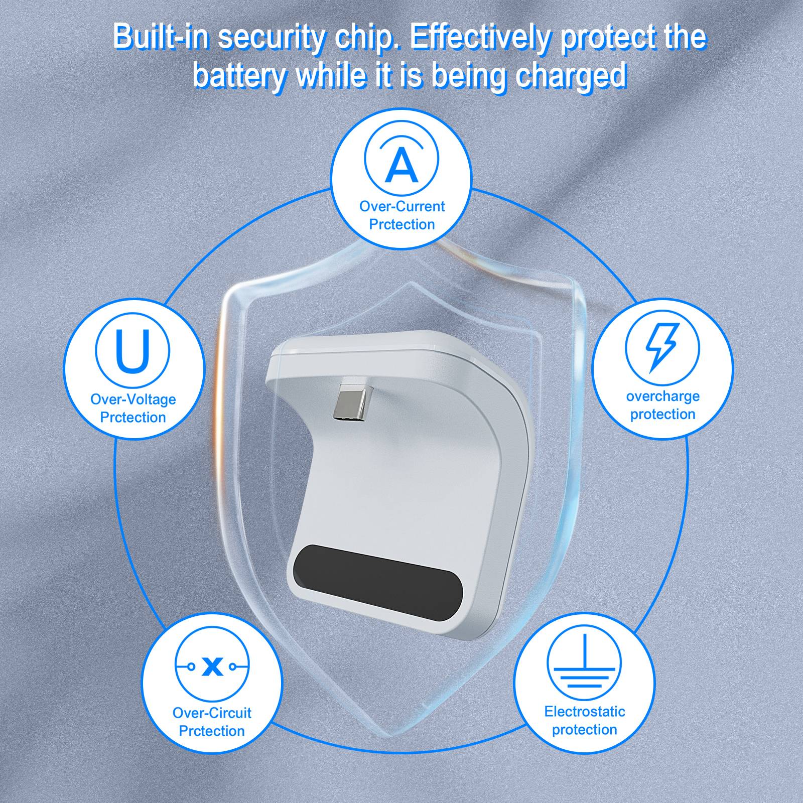 1800mAh Controller Rechargeable Battery for PS5, Game Controller Charger with Durable Back Clip Design, Essential Charging Accessory, Console Accessories