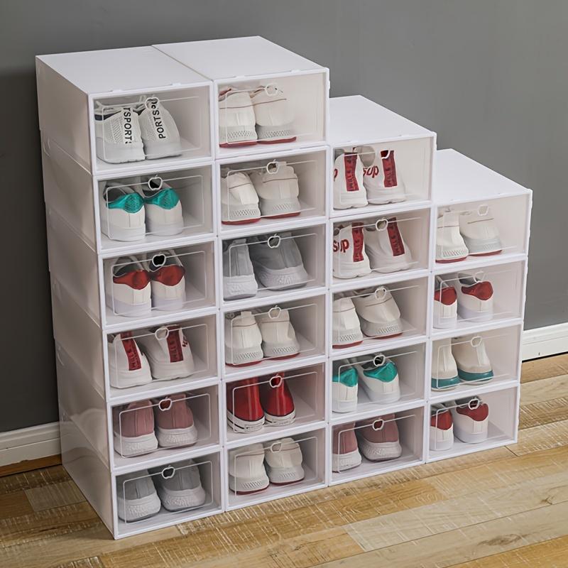 15PCS Large Transparent Shoe Box Shoe Storage Box Stackable Shoe Organizer Space-saving Foldable Shoes for Closets Sneaker Container Storage Box Find Shoe Storage Box in One Second Household New Year New Year Shoe Storage Box