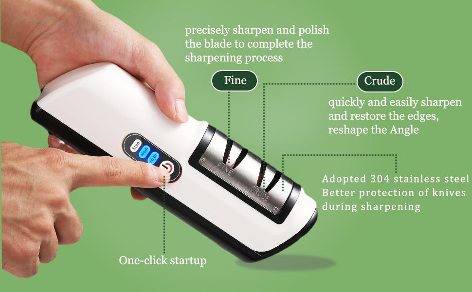 Kitchen Electric Knife Sharpener, 2-Stage Sharpening and Polishing Electric Knife Sharpener, Sharpening Tool for Kitchen Straight-Edged Knives, Ceramic Knives (black)