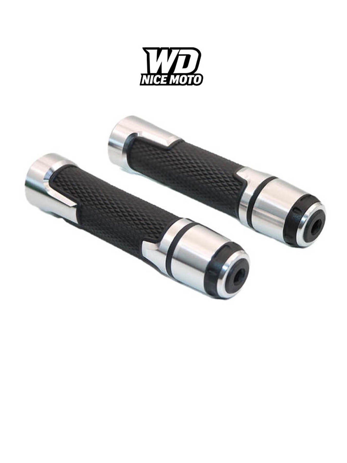 WD Nice Moto Universal 7/8" 22mm Motorcycle Fatbike Grip Cuffs, Cnc Handlebar for Kawasaki Honda Yamaha Suzuki Ducati Motorbike
