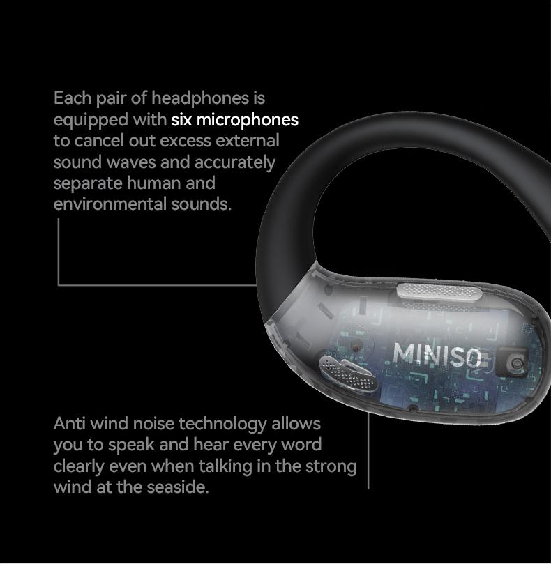 MINISO X28 OWS Open Ear Wireless Bluetooth Earbuds HIFI Sound Quality Sports Headphones IPX5 Waterproof With microphone MINISO X28 OWS Open Ear Wireless Bluetooth Earbuds HIFI Sound Quality Sports Headphones IPX5 Waterproof With microphone