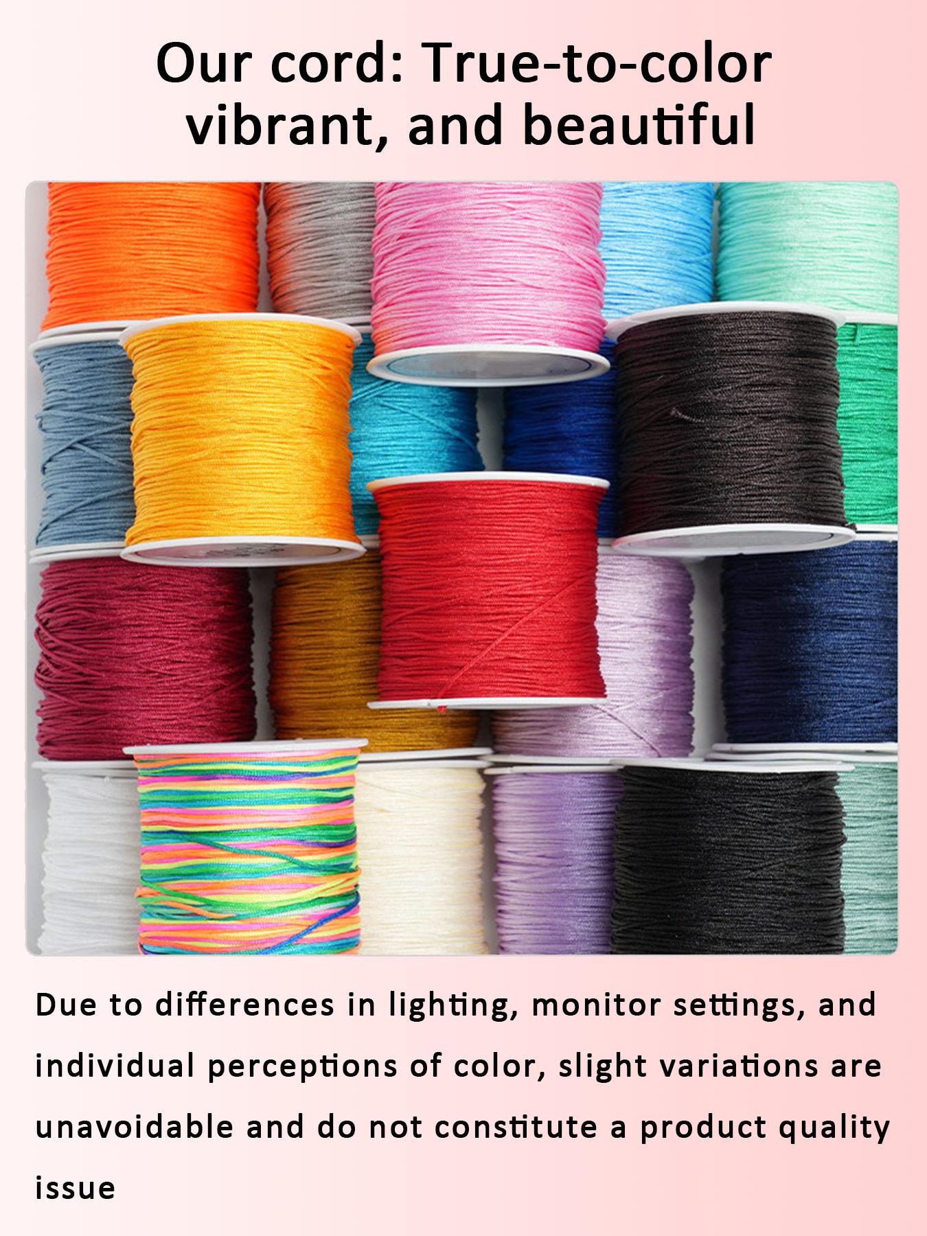 0.8mmx65m Matte Nylon Cord for DIY Bracelets, Jewelry Making, Beading and Craft Projects, Ultra-Durable Versatility String Multi-Color Available