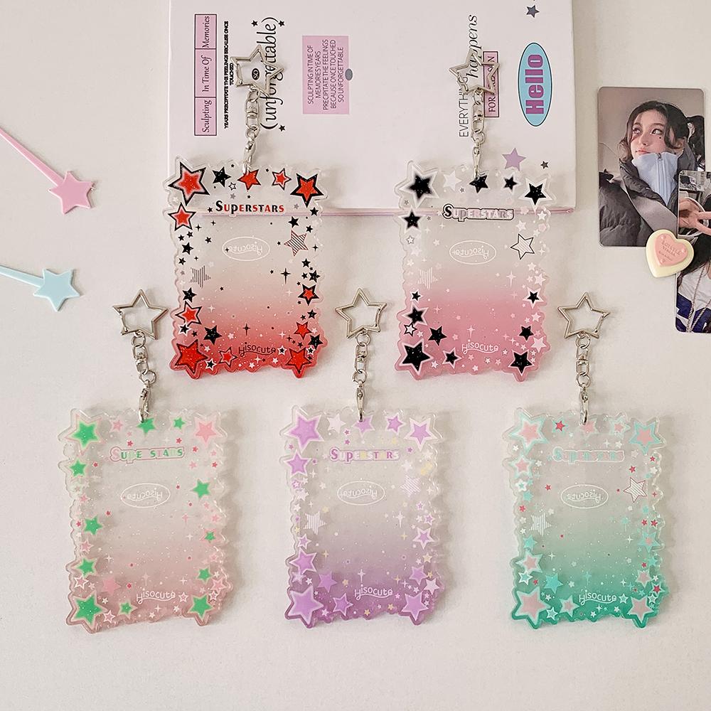 INS Style Star Photo Card Holder Photocard Case Instant Camera Photo Frame Keychain Backpack Pendant 3inch Idol Photo Holder