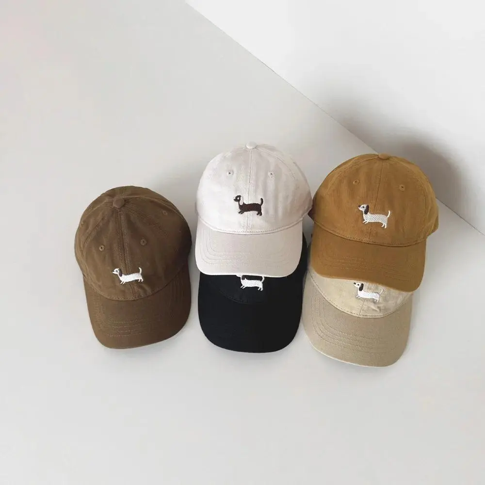 Cute Embroidered Baby Baseball Hat  Solid Color Kids Boys Girls Peaked Cap Spring Summer Cotton Children Sun Hats