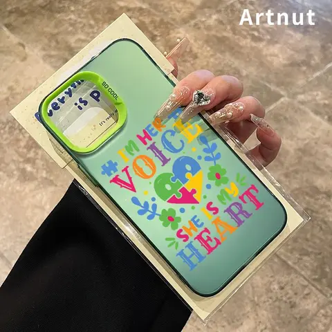 Autism Pattern IMD Silicone-PC Hybrid Hard Shell Phone Case for Girls - Holographic, Soft Edges, Rugged Durability, Anti-Drop, Scratch Resistant, Anti-Slip Grip That Stays Put, Fits iPhone 17 Air,16 Pro Max,16E,15,14 Plus,13,12,11 Promax,X,XS,XR,XS Max