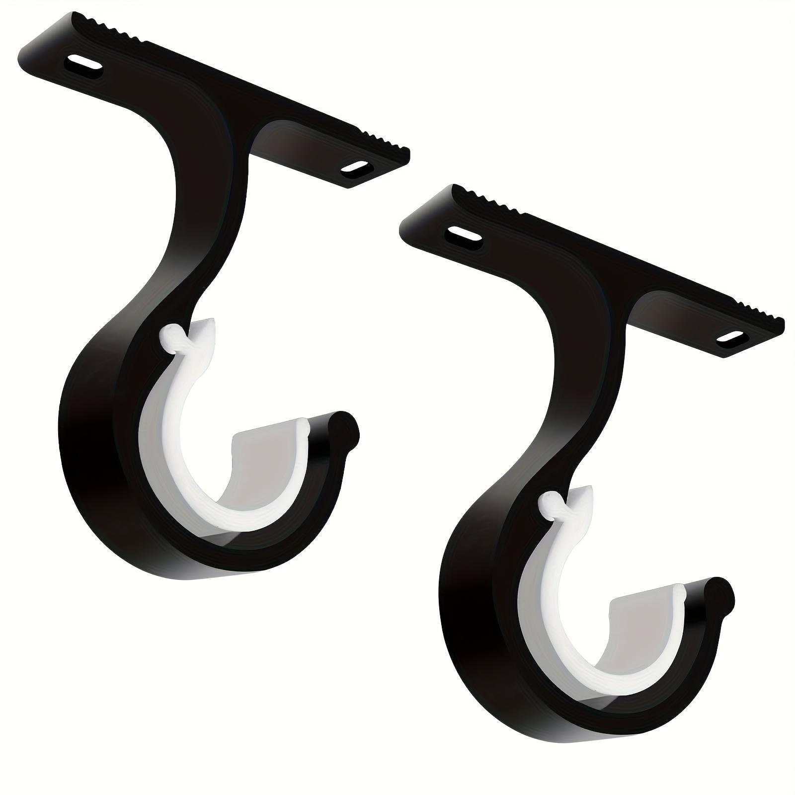 2pcs curtain rod hook brackets, can support wall-mounted shower curtains, used for hanging curtains, clothes rods, and shower rods