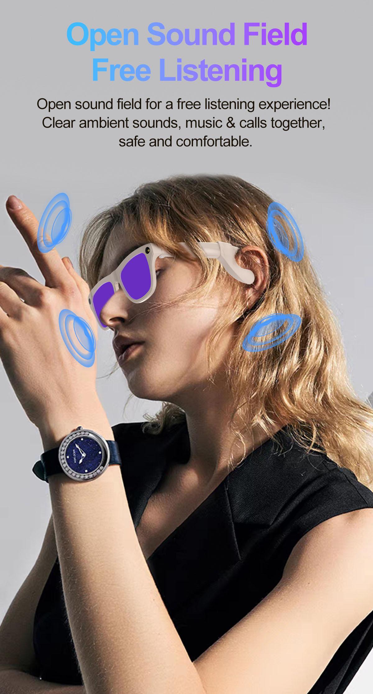 xk one pro AI wireless photo-taking glasses, equipped with an 800W camera for taking photos, AI object recognition, making and receiving calls, body-worn detection, AI translation, voice activation. Note: This product cannot record videos.