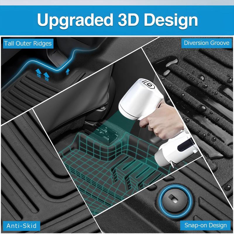 Canvcle All Weather Floor Mats for Honda CR-V 2017-2020 CRV Accessories Front Rear 2 Row Rubber Mats High Edge Car Interior Kit Non-Slip TPE Material Odorless Easy Clean Custom Fit 3D Laser Scanning