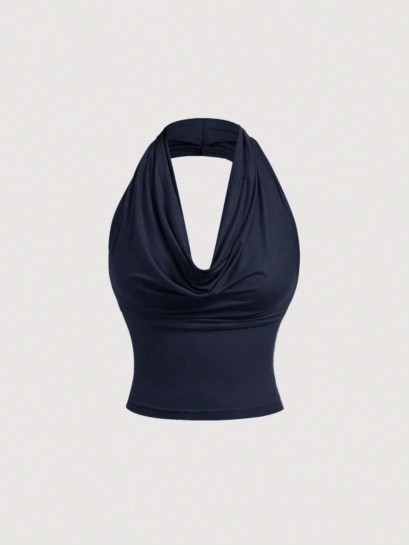 2026 Women's Elegant Solid Color Versatile Halter Neck Top, Stylish & Comfortable Design, Perfect for Casual Wear, Ideal for Everyday Use