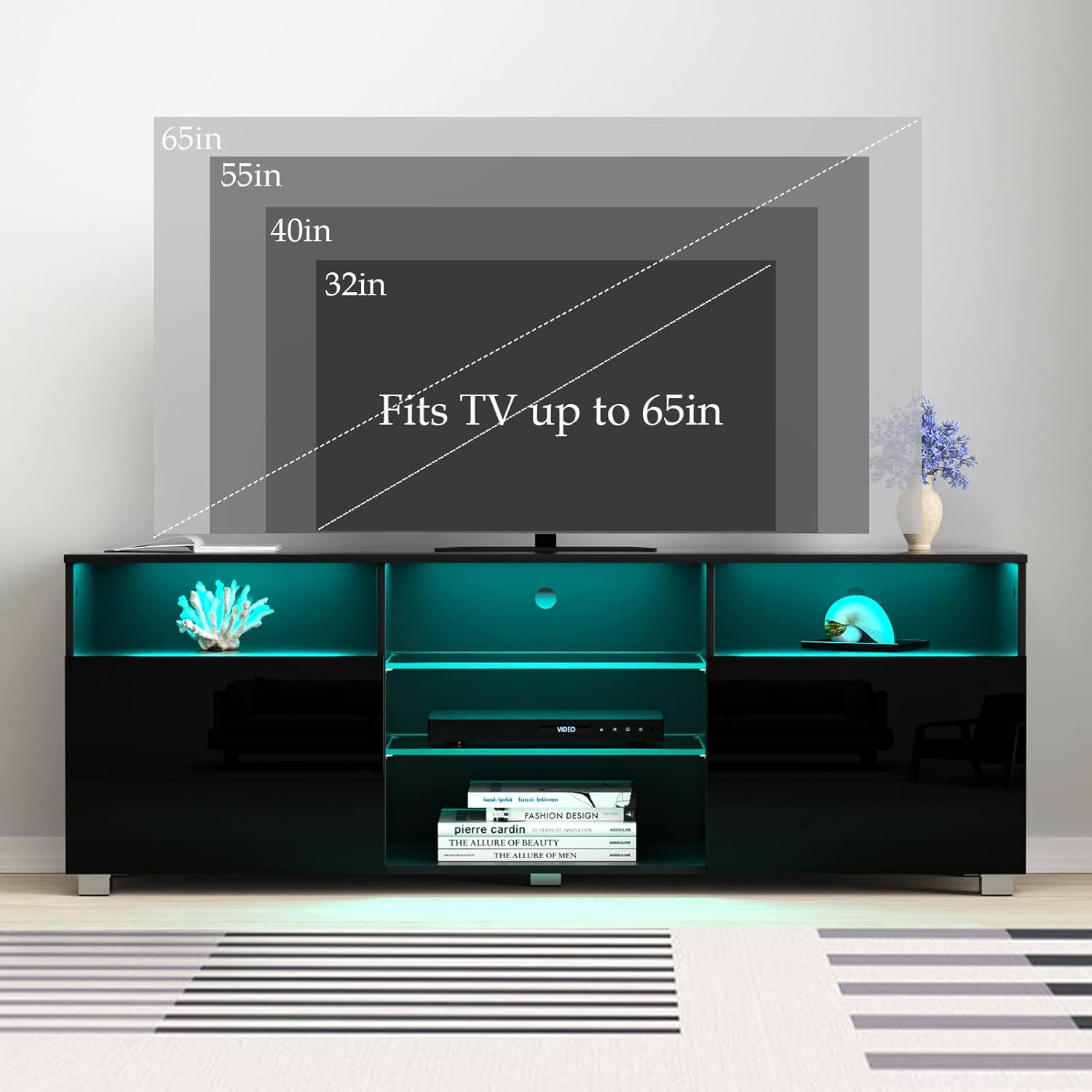 Modern LED 57/65/71/80.7/86.6in TV Stand for 55/60/65/70/75/80/85/90/95 inch TV,High Glossy TV Entertainment Center with Storage Drawer,TV Stands for Living Room,APP RGB Light,Smart Modern TV Cabinet (Black/White Marble/Black Marble) Modern LED 57/65/71/80.7/86.6in TV Stand for 55/60/65/70/75/80/85/90/95 inch TV,High Glossy TV Entertainment Center with Storage Drawer,TV Stands for Living Room,APP RGB Light,Smart Modern TV Cabinet (Black/White Marble/Black Marble)