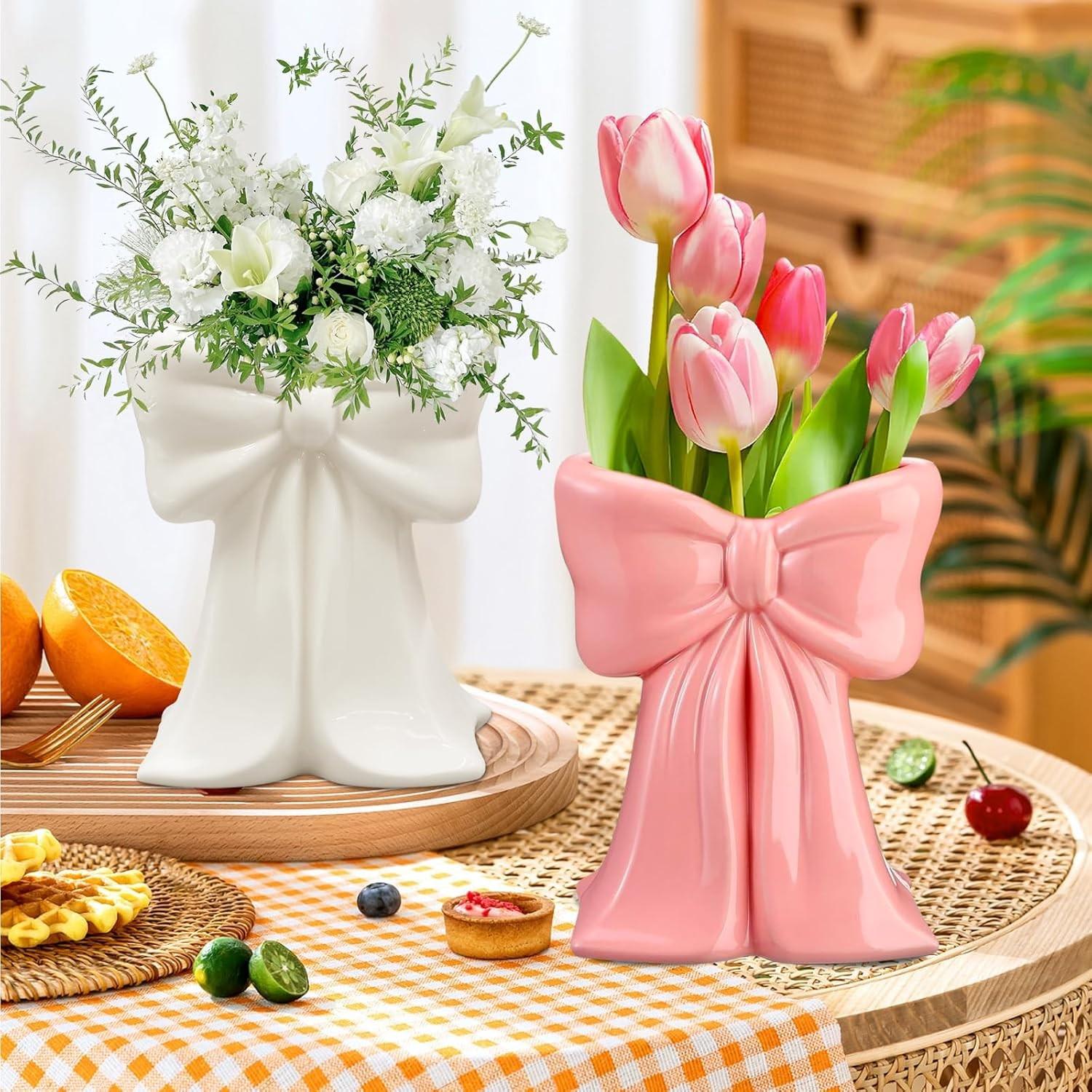 Bow Shape Makeup Storage Box, Cosmetic Tool Organizer, Desktop Decorative Vase, Living Room TV Cabinet Bow Decoration, Beauty Organizer, Beauty Supplies Organizer