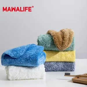 MAWALIFEI Women's 3-Pack Soft Square Microfiber Face Towels - Skin-Friendly, Antibacterial, Lint-Free, Quick-Drying, Absorbent Facial Care Towels for Sports, Outdoor & Indoor Use (Bag Cleaning & Care Accessory)