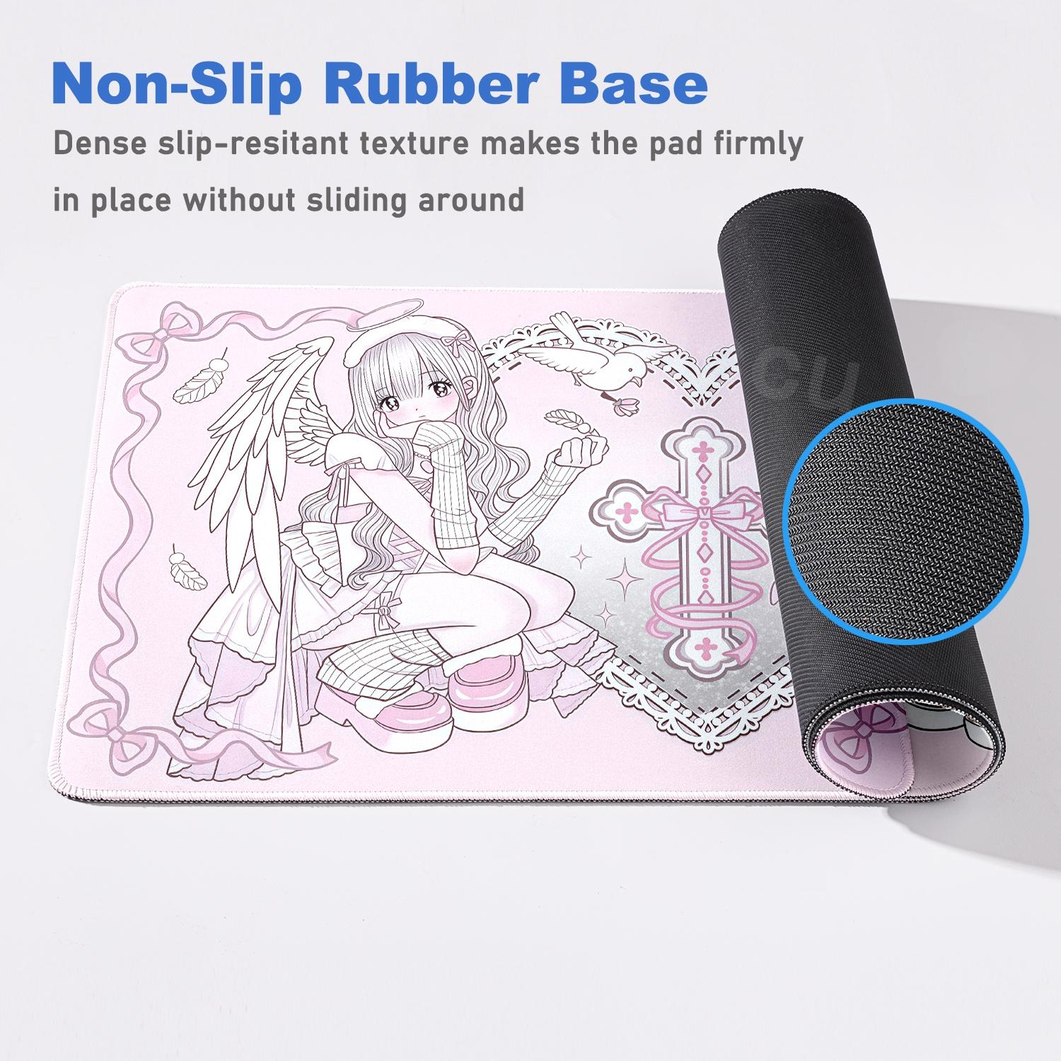 Cute Kawaii Anime Girl Desk Mat Laptop Large Pink Mousepad Gift Student Placemat Computer Keyboard Anti slip Pink Mouse Pad