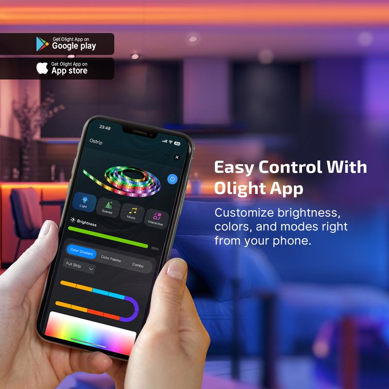 Olight Ostrip String Lights - 5 Meter Length, RGB Colorful Lighting, APP-controlled, Suitable for Family Business Holiday Celebrations