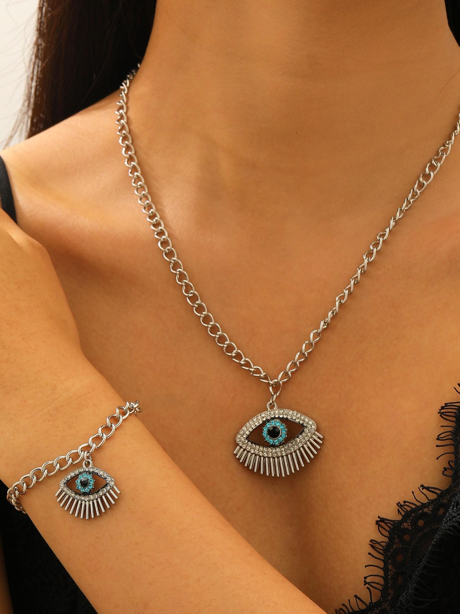 Boho Devil Eye Jewelry Set, Trendy Women's Party, Unique Vacation Style, Fashionable Social Gift, Elegant Accessories Collection