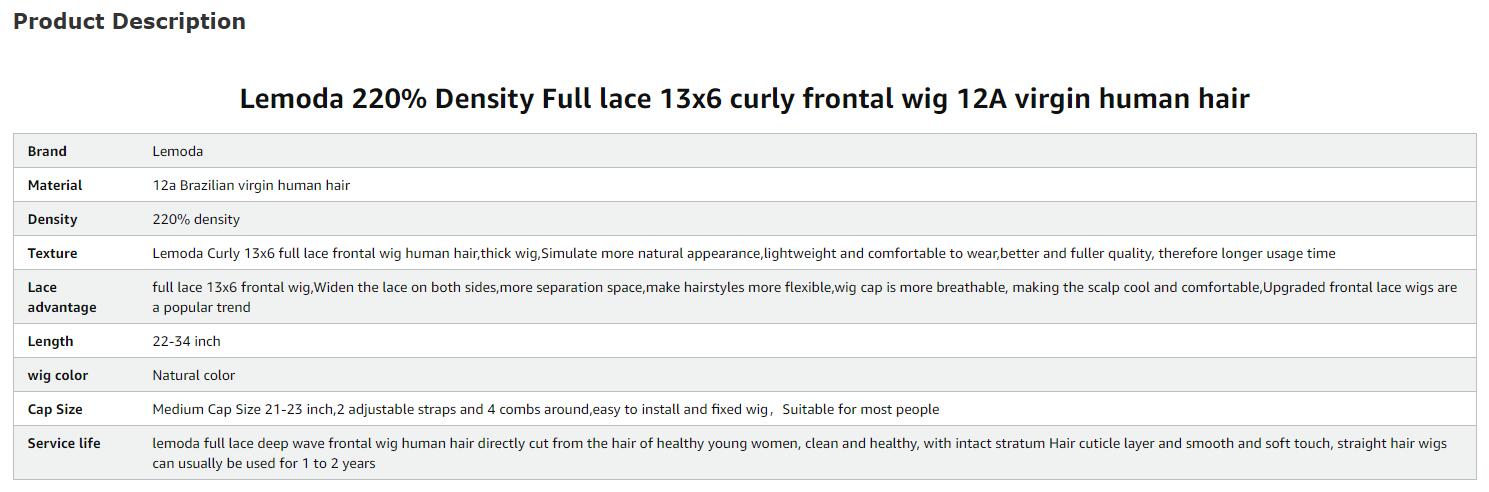 Lemoda 200% Density 15A Virgin 13x6 Deep Wave Full Lace Frontal Wig Human Hair 13x4 Water Wave density Human Hair HD Transparent Curly Front Wigs