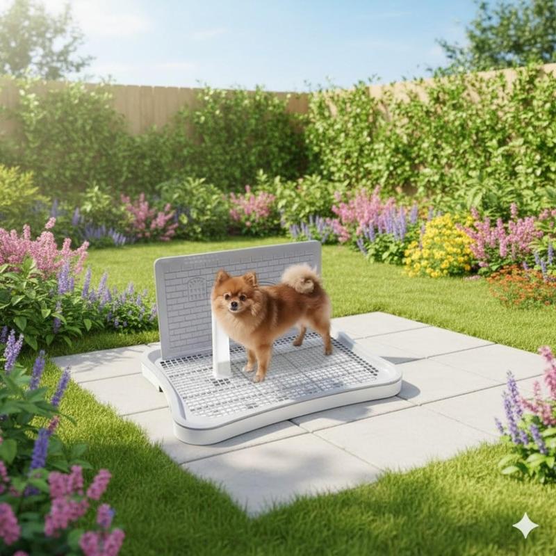 Leak-proof puppy urine pad holder and training station, heavy-duty indoor dog toilet system, easy to clean, suitable for puppies and adult dogs toilet training, center column design dog urine pad bracket, with training tray stable and leak-proof