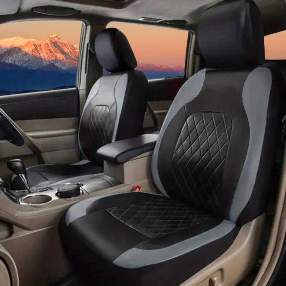 Universal Car Seat Covers Set PU Leather for 2/5 Seats, Full Protection for Car Front & Rear Seats, Waterproof & Anti-Scratch, Fit Most Cars SUVs Vans Trucks, Automotive Seat Protectors, Airbag Compatible, Car Interior Accessories