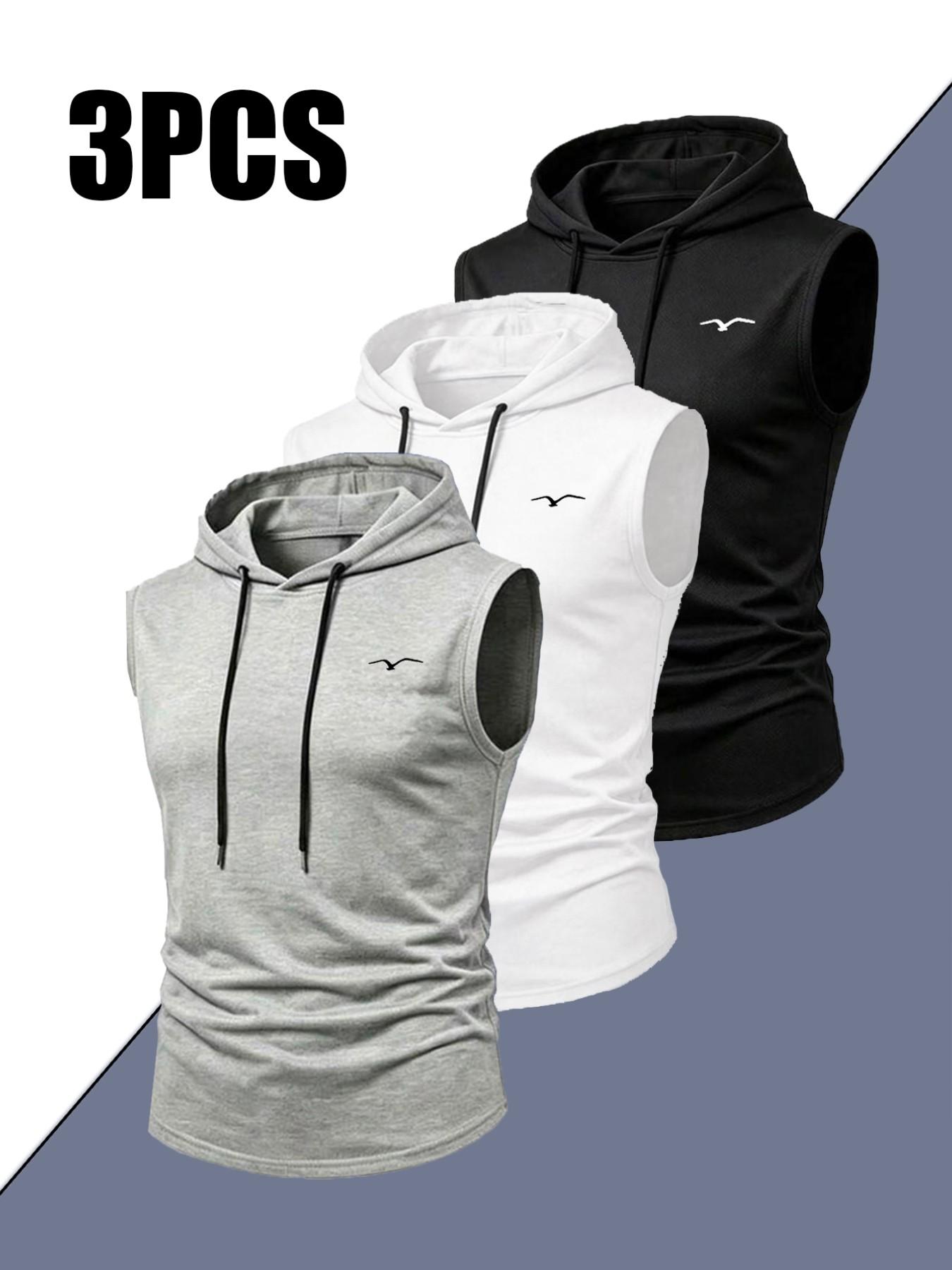 Men's Summer Lightweight Sports Running Fitness Tank Top, Fashion Casual Outdoor Hooded Vest, Comfortable and Stylish Activewear, Casual Gym Vests, Runners Vest