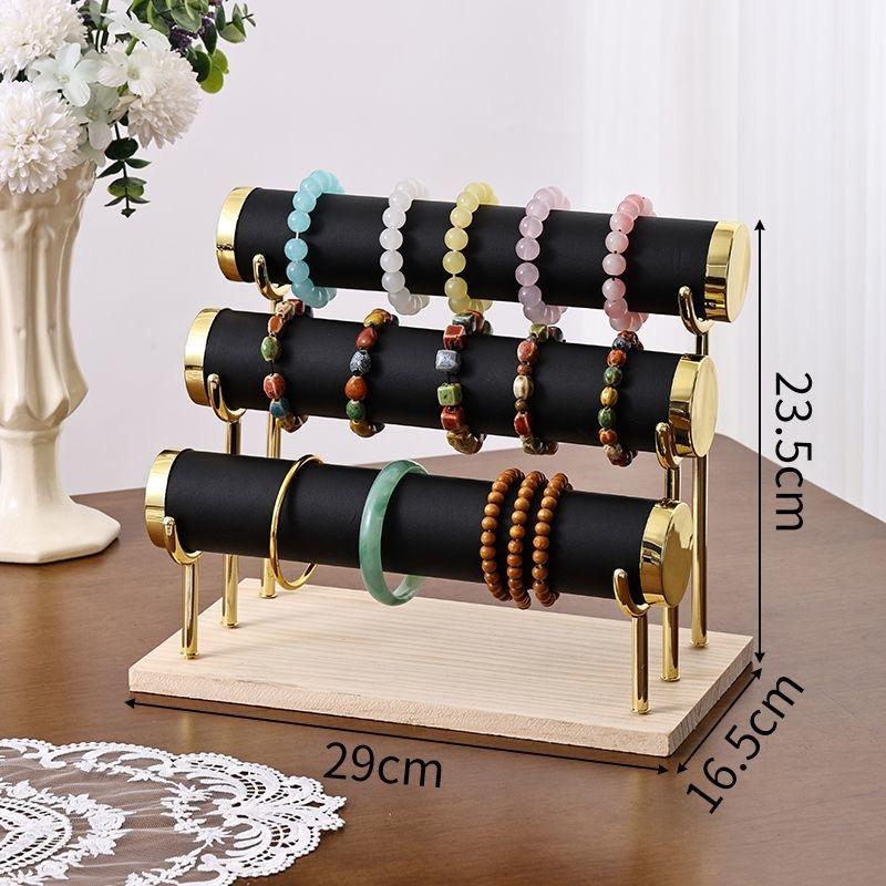High-End Bracelet Jewelry Storage Rack, 1/2/3 Layer Display Stand, Portable Solid Wood, Suitable for Living Room, Desk, Shop