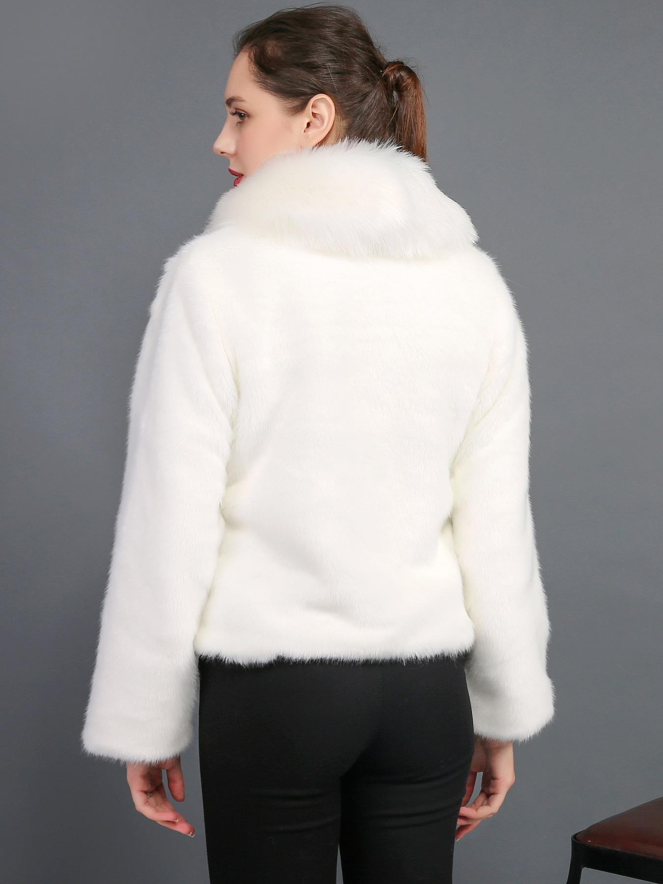 Women's Faux Fur Coat Soft Comfortable Casual Daily Fall Winter Warm Fashion Short Artificial Fake Cashmere Jacket