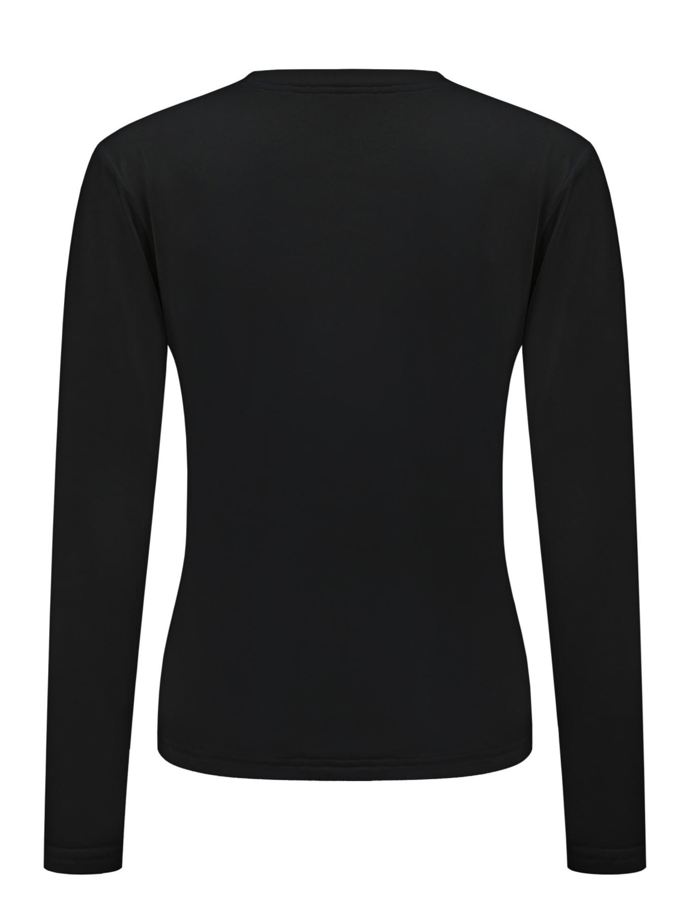 2-Pack Women's Thermal Underwear Tops, Solid Color Classic Crew Neck Long-Sleeve Fitted Base Layers for Autumn & Winter - Ideal as Running, Hiking Activewear, Comfortable Base Layer Tees Suitable for Outdoor Activities