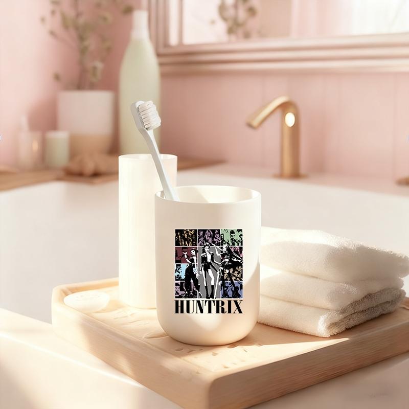 1pc mouthwash cup, cartoon pattern printing, durable bathroom toothbrush cup, wash cup, toothbrush holder, bathroom storage, bathroom water cup, brushing cup, Christmas Valentine's Day gift for students back to school (only cups are sold)