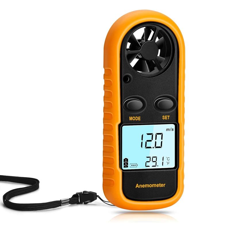 Professional Digital Anemometer Thermometer: High-Precision Portable Wind Speed Meter, Waterproof & Shockproof with LCD Backlight, Fast Measurement 0-30m/s & -10 to 45°C, Multi-Function Tool for Engineers, Electricians, Indoor & Outdoor Use