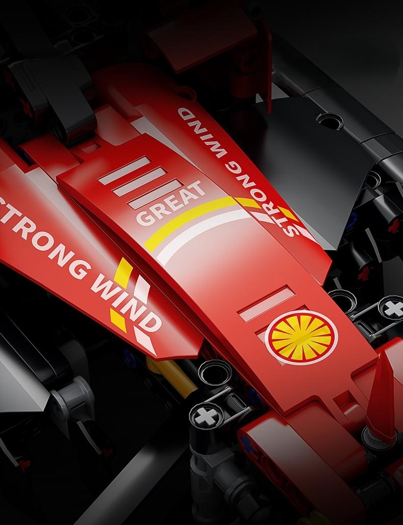 1:10 Classic Formula One F1 Building Model Set, Movie Inspired Bricks, Customizable Tech Toy, Adult Kids Holiday Gift, High Detail Collectible