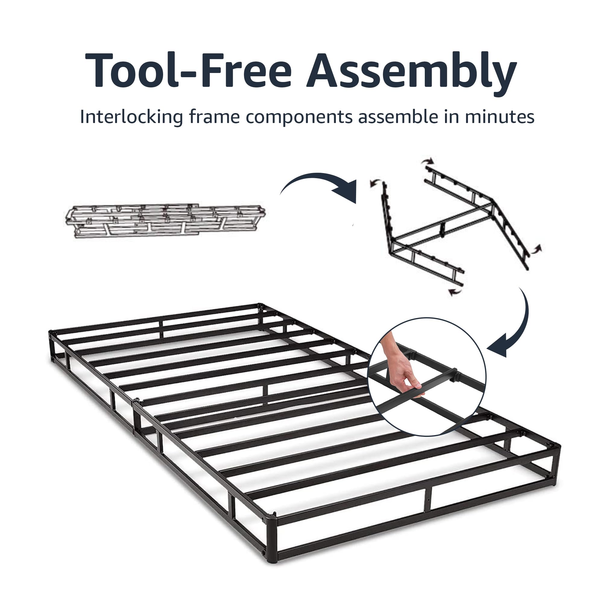 Edenza-Queen Box Spring 5 7 9 Inch, Heavy Duty Mattress BoxSpring Foundation, Sturdy Queen Box Springs for Bed with Fabric Cover Set, Easy Assembly, Noise Free