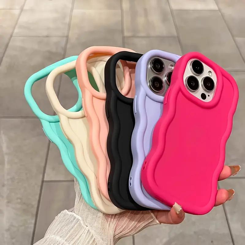 6-piece solid-color large-hole iPhone case - suitable for 15/14/13/12/11, XS, XR, X, 7/8, Mini, Plus, Pro, Pro Max models - Shoc