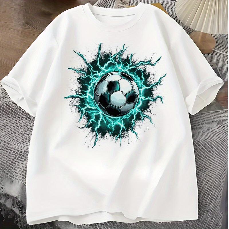 3 Pack Lightning Soccer Heat Transfer Vinyl Patches DIY Iron on Stickers for T Shirts Pillows Decor Colorful Durable Washerproof for Tee Hoodies Jeans Bags Hats