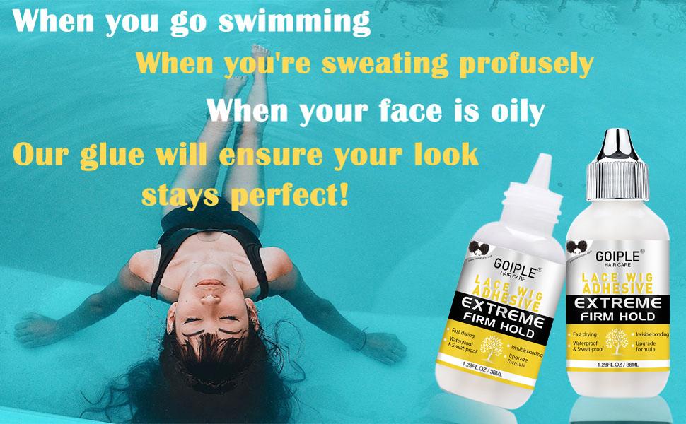 【Valentinesdaygift】Waterproof Wig Glue for Lace Wigs 38ML - Goiple Lace Adhesive Strong Hold Invisible Hair Bonding Glue for Lace Front Wigs 1.28 fl oz Poly