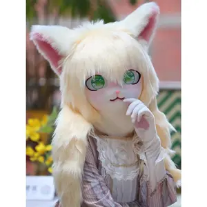 Headset Furry Kig Cosplay Mask Paw Head Base Comiket Furry Fursuit Kigurumi Animal Cat Rabbit Doll Beast Costume