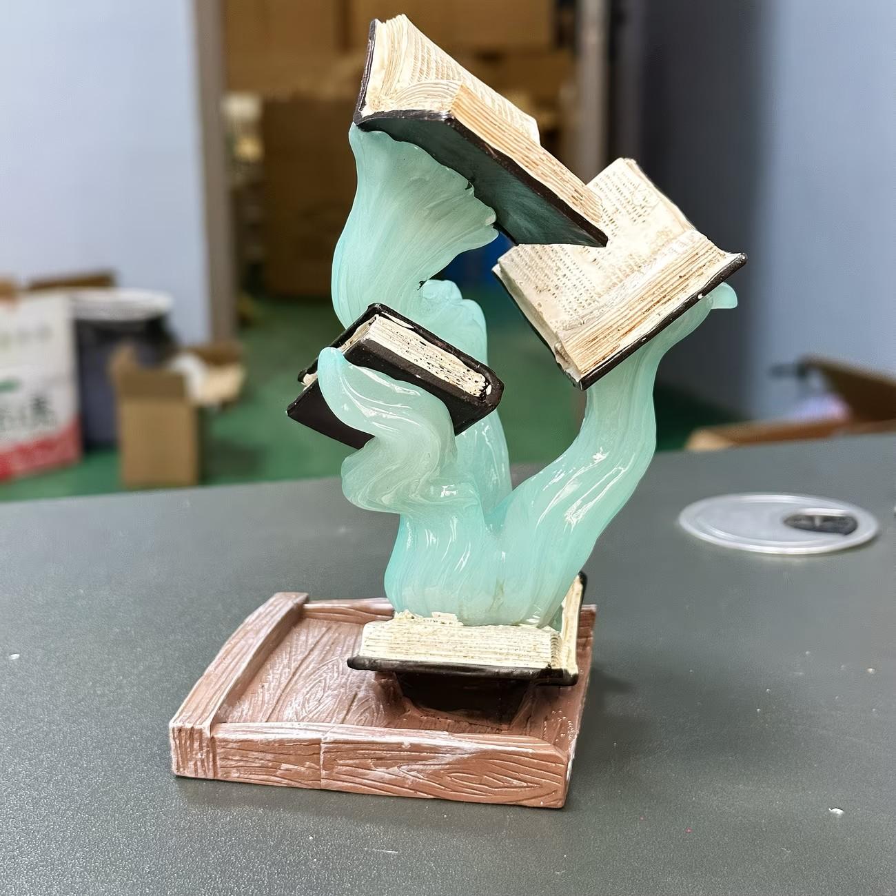 Enchanted Book Dice Tower, Creative Resin Statue for Home & Office Decor, Versatile Indoor/outdoor Display, Unique Artistic Piece, Resin Ornament