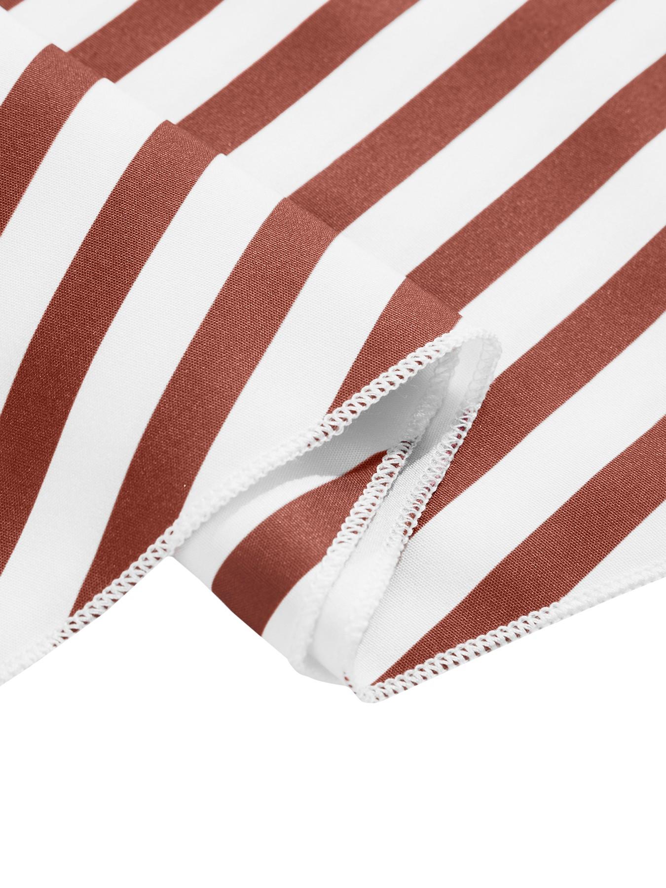 Summer Casual Elegant Striped Women's Plus Size Dress, Thin Strap off Shoulder Waist Cinching Pockets, Perfect for Vacation Beach Commuting, Casual Wear