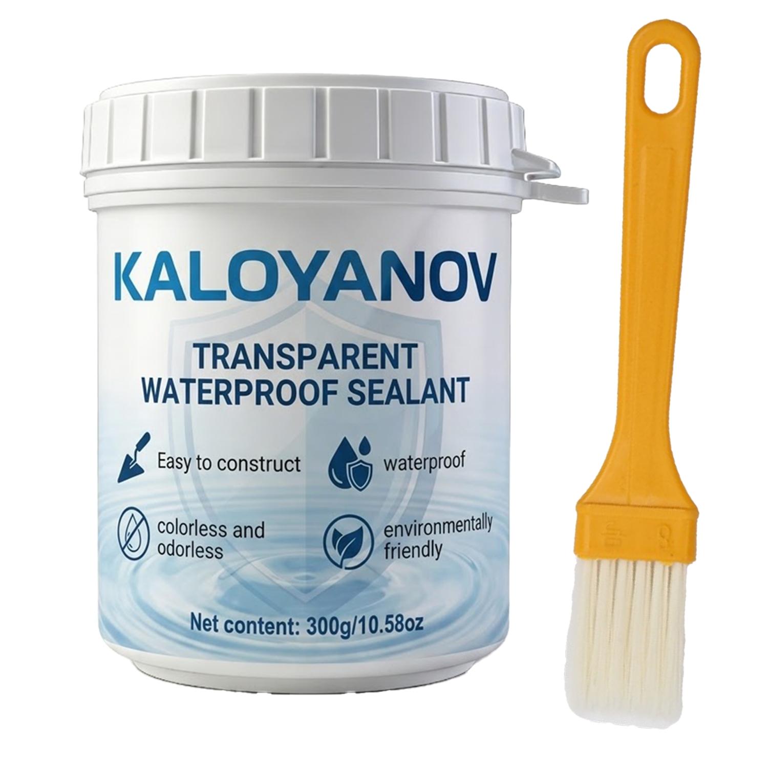 500g Transparent Waterproof Sealant Anti-Leakage Glue with Brush for Bathroom Roof Window Wall Tile Repair Coating Agent