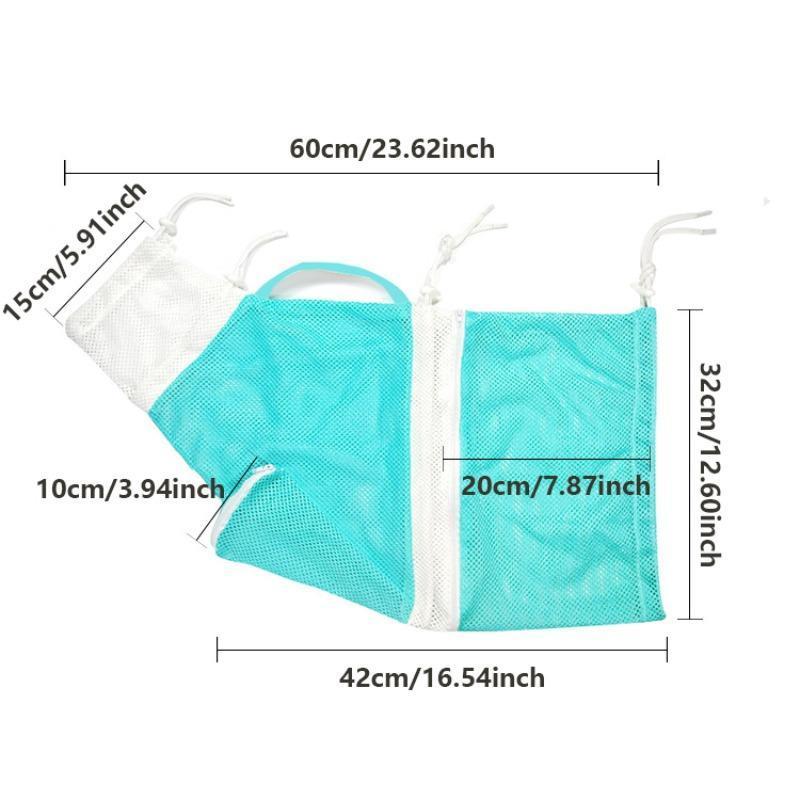 Adjustable Cat Bathing Mesh Bag, Anti-Bite Anti-Scratch Restraint Bag for Grooming, Nail Trimming & Injection, Portable Drawstring Shower Bag for Cats