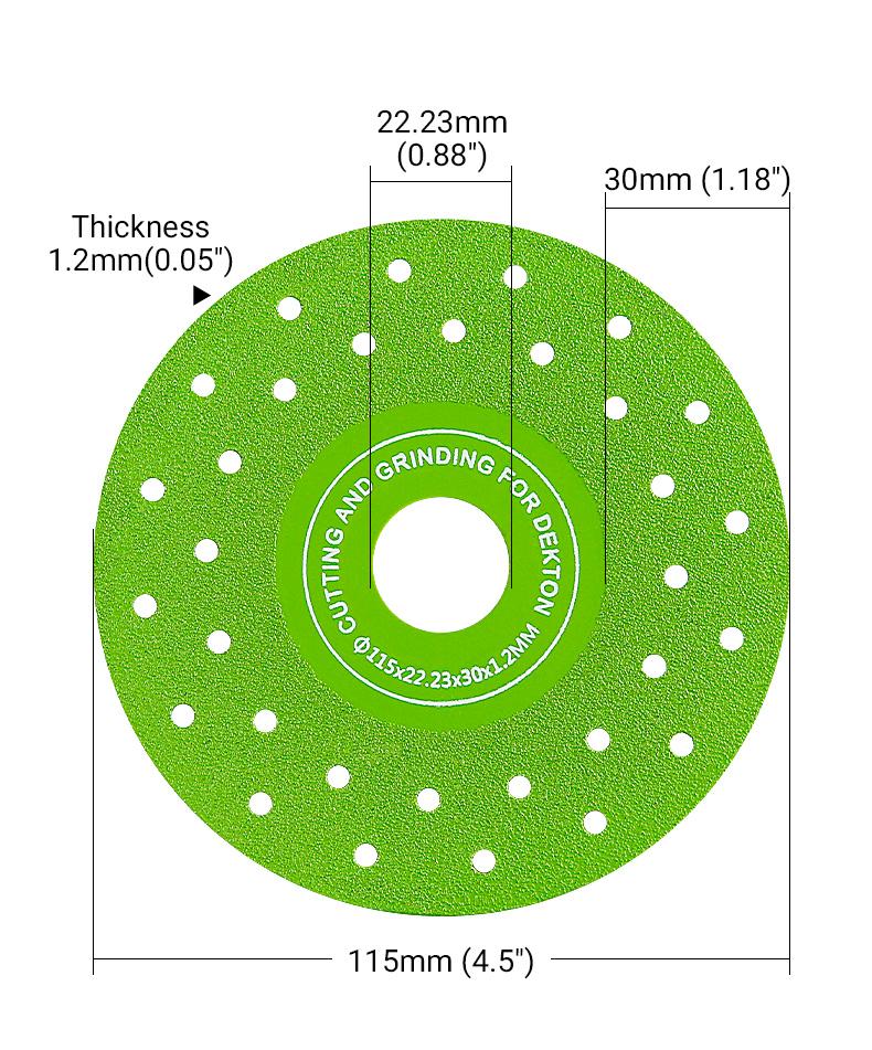 LOZLIN 1PCS/3PCS 115mm Diamond Saw Blades For Cutting And Grinding Tile And Marble,Ceramic, 45 Degree Chamfered Cutting Disc Porous Design, Angle Grinder Tools