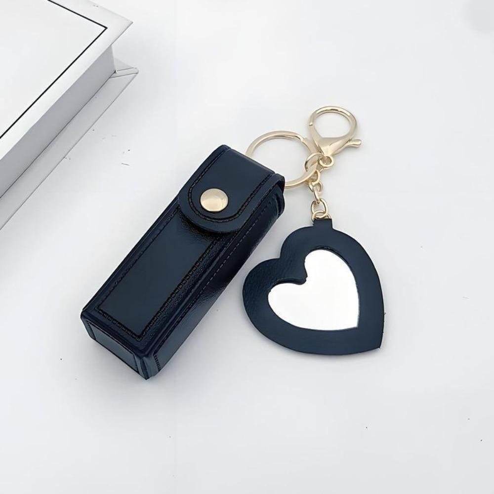 Mini Makeup Bag with Small Mirror, Portable Lipstick Case, Cute Keychain Pendant, Travel Cosmetic Pouch for Girls On-the-Go