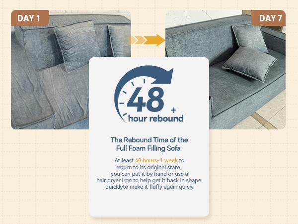 75'' Cloud Loveseat Sofa, No Assembly Required Comfy Deep Seat Couches 1 pcs for Living Room, Bedroom, Apartment