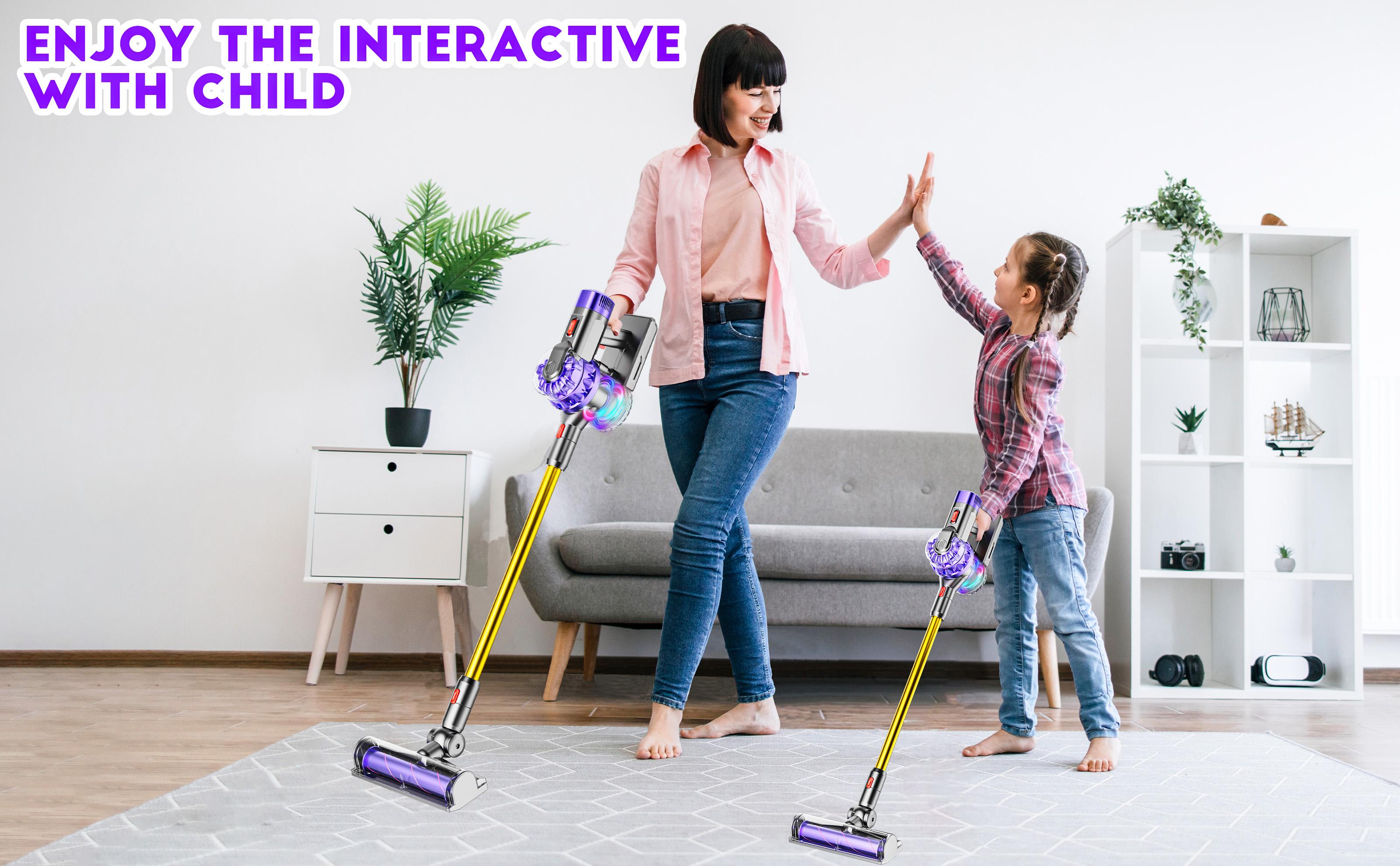 BLAXTEM 4-in-1 Kids Vacuum Cleaner Set with Real Suction & Interactive Play for Toddlers - Christmas Gift Warm Up for Holiday, Perfect Birthday Gift for Boys & Girls Ages 3-7+