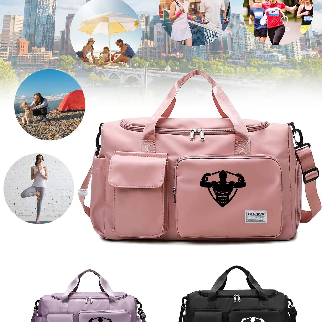 Men's Fitness Muscle Print Sports Bag, Large Capacity Handbag, Crossbody Training Bag, Yoga Backpack, Lightweight Travel Bag