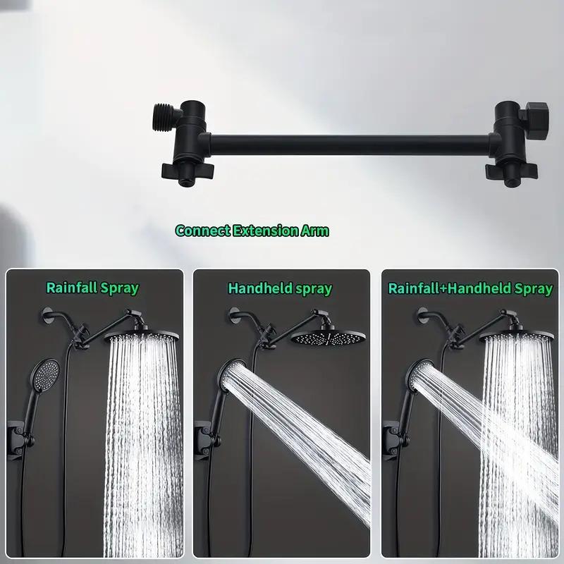 Adjustable Shower Head Extension Arm, Height & Angle Adjustable Shower Arm Extender, Fixing and Holding Shower Head Holder