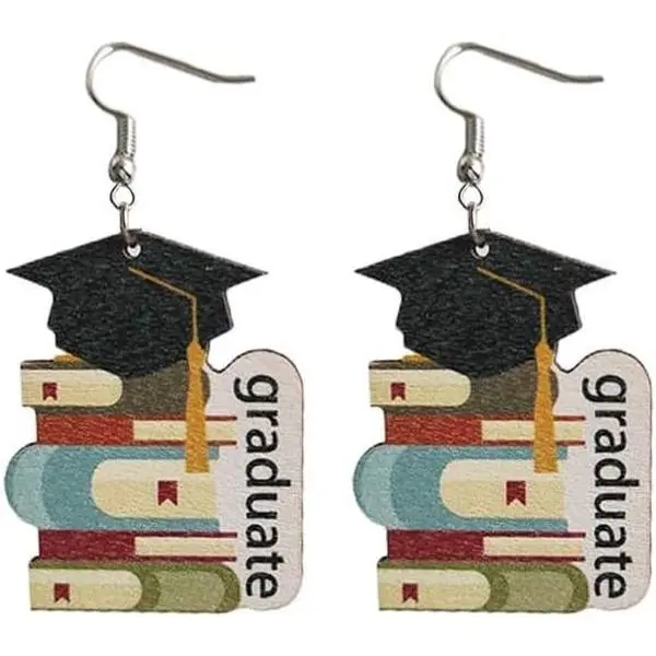 2026 Graduation Cap Earrings for Women Girls Daughter  Drop Dangle Earrings for High School College Class Graduation  First And Last Day of School Gifts